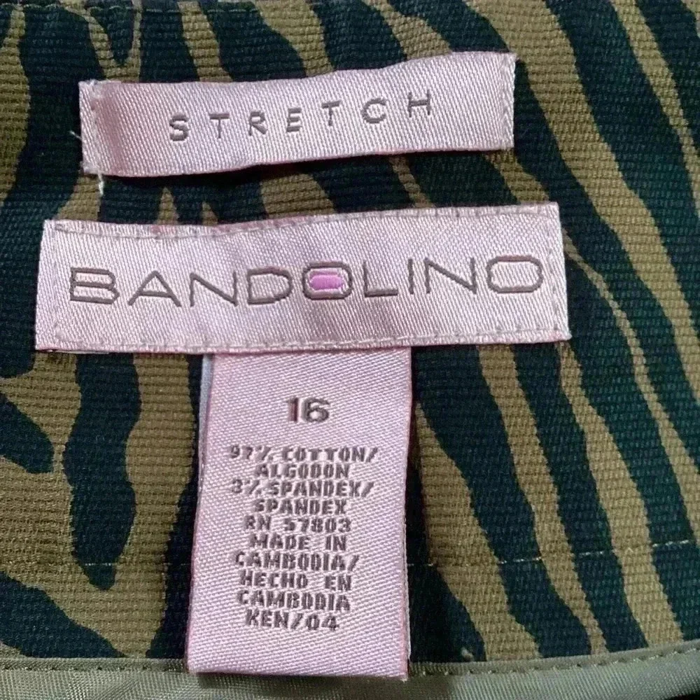 NWT Bandolino Womens Black Brown Zebra Print Mini Skirt Size 16 Cotton
